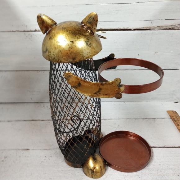 Collectible Metal Kitty Cat Wine Bottle Holder Cork Storage Vino Cage. - Picture 6 of 9